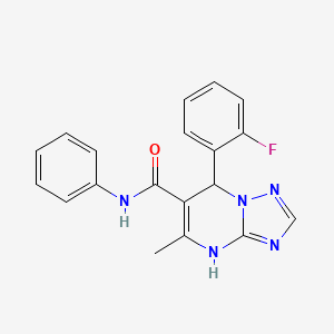 molecular formula C19H16FN5O B2405228 7-(2-fluorophenyl)-5-methyl-N-phenyl-4,7-dihydro[1,2,4]triazolo[1,5-a]pyrimidine-6-carboxamide CAS No. 681470-86-0
