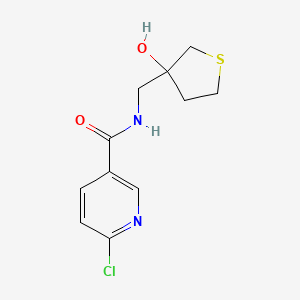 molecular formula C11H13ClN2O2S B2405232 6-氯代-N-[(3-羟基硫代环丙烷-3-基)甲基]吡啶-3-甲酰胺 CAS No. 1436204-51-1