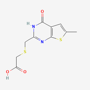 molecular formula C10H10N2O3S2 B2405234 {[(6-Methyl-4-oxo-3,4-dihydrothieno[2,3-d]pyrimidin-2-yl)methyl]sulfanyl}acetic acid CAS No. 1225153-86-5