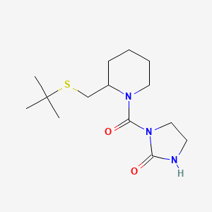molecular formula C14H25N3O2S B2405238 1-(2-((Tert-butylthio)methyl)piperidine-1-carbonyl)imidazolidin-2-one CAS No. 2034367-18-3