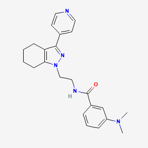 molecular formula C23H27N5O B2405243 3-(dimethylamino)-N-(2-(3-(pyridin-4-yl)-4,5,6,7-tetrahydro-1H-indazol-1-yl)ethyl)benzamide CAS No. 1797225-13-8