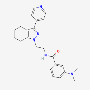 molecular formula C23H27N5O B2405243 3-(Dimethylamino)-N-(2-(3-(pyridin-4-yl)-4,5,6,7-tetrahydro-1H-indazol-1-yl)ethyl)benzamid CAS No. 1797225-13-8