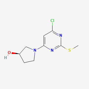 molecular formula C9H12ClN3OS B2405305 (R)-1-(6-Chloro-2-(methylthio)pyrimidin-4-yl)pyrrolidin-3-ol CAS No. 1261234-17-6