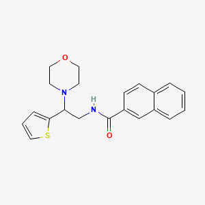 molecular formula C21H22N2O2S B2405306 N-(2-吗啉基-2-(噻吩-2-基)乙基)-2-萘酰胺 CAS No. 923227-13-8