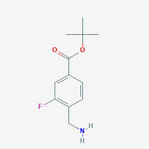 molecular formula C12H16FNO2 B2405307 Tert-butyl 4-(aminomethyl)-3-fluorobenzoate CAS No. 1162221-94-4