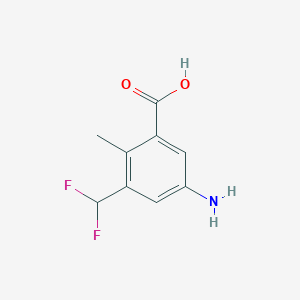 molecular formula C9H9F2NO2 B2405312 5-Amino-3-(difluoromethyl)-2-methylbenzoic acid CAS No. 2248289-54-3
