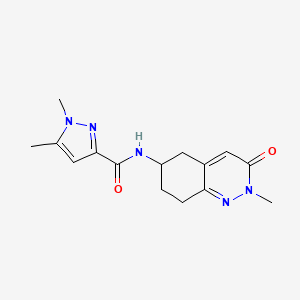 molecular formula C15H19N5O2 B2405315 1,5-dimethyl-N-(2-methyl-3-oxo-2,3,5,6,7,8-hexahydrocinnolin-6-yl)-1H-pyrazole-3-carboxamide CAS No. 2097858-68-7