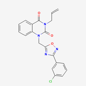 molecular formula C20H15ClN4O3 B2405317 3-allyl-1-((3-(3-chlorophenyl)-1,2,4-oxadiazol-5-yl)methyl)quinazoline-2,4(1H,3H)-dione CAS No. 1207033-67-7