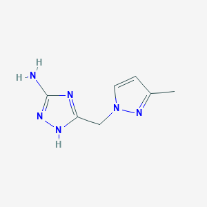 molecular formula C7H10N6 B2405319 5-((3-methyl-1H-pyrazol-1-yl)methyl)-1H-1,2,4-triazol-3-amine CAS No. 1219543-47-1