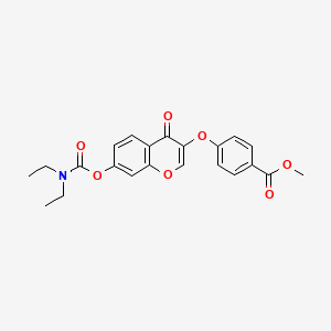 molecular formula C22H21NO7 B2405320 methyl 4-((7-((diethylcarbamoyl)oxy)-4-oxo-4H-chromen-3-yl)oxy)benzoate CAS No. 637751-15-6