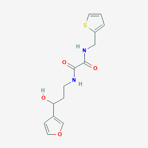 molecular formula C14H16N2O4S B2405370 N1-(3-(フラン-3-イル)-3-ヒドロキシプロピル)-N2-(チオフェン-2-イルメチル)オキサラミド CAS No. 1428358-60-4