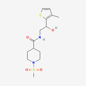 N-(2-hydroxy-2-(3-methylthiophen-2-yl)ethyl)-1-(methylsulfonyl)piperidine-4-carboxamide