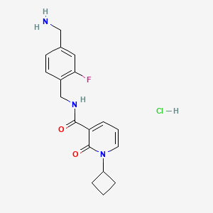 N-[[4-(Aminomethyl)-2-fluorophenyl]methyl]-1-cyclobutyl-2-oxopyridine-3-carboxamide;hydrochloride