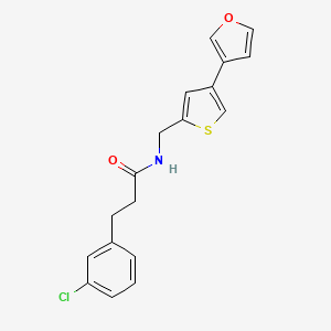 molecular formula C18H16ClNO2S B2405398 3-(3-Chlorophenyl)-N-[[4-(furan-3-yl)thiophen-2-yl]methyl]propanamide CAS No. 2379997-90-5