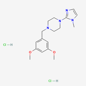 molecular formula C17H26Cl2N4O2 B2405422 1-(3,5-二甲氧基苄基)-4-(1-甲基-1H-咪唑-2-基)哌嗪二盐酸盐 CAS No. 1351610-99-5