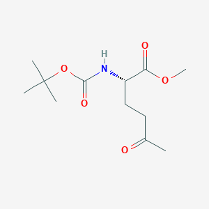 molecular formula C12H21NO5 B2405442 methyl (2S)-2-[[(tert-butoxy)carbonyl]amino]-5-oxohexanoate CAS No. 1228032-16-3