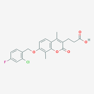 3-{7-[(2-chloro-4-fluorobenzyl)oxy]-4,8-dimethyl-2-oxo-2H-chromen-3-yl}propanoic acid