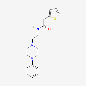 molecular formula C18H23N3OS B2405444 N-(2-(4-phenylpiperazin-1-yl)ethyl)-2-(thiophen-2-yl)acetamide CAS No. 1049436-66-9