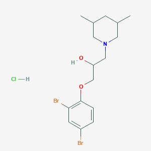 molecular formula C16H24Br2ClNO2 B2405446 1-(2,4-Dibromophenoxy)-3-(3,5-dimethylpiperidin-1-yl)propan-2-ol hydrochloride CAS No. 1217782-90-5