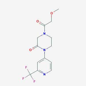 molecular formula C13H14F3N3O3 B2405460 4-(2-Methoxyacetyl)-1-[2-(trifluoromethyl)pyridin-4-yl]piperazin-2-one CAS No. 2380181-99-5