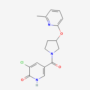 molecular formula C16H16ClN3O3 B2405461 (5-氯-6-羟基吡啶-3-基)(3-((6-甲基吡啶-2-基)氧代)吡咯烷-1-基)甲苯酮 CAS No. 1903038-18-5