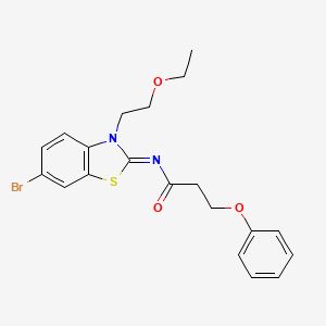 molecular formula C20H21BrN2O3S B2405462 (Z)-N-(6-溴-3-(2-乙氧基乙基)苯并[d]噻唑-2(3H)-亚甲基)-3-苯氧基丙酰胺 CAS No. 865162-77-2