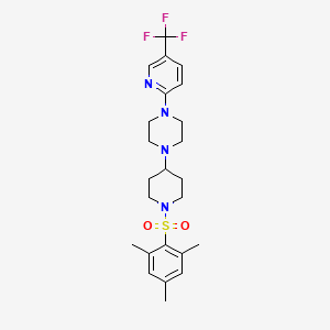 molecular formula C24H31F3N4O2S B2405465 1-[5-(Trifluoromethyl)pyridin-2-yl]-4-[1-(2,4,6-trimethylbenzenesulfonyl)piperidin-4-yl]piperazine CAS No. 2097934-39-7