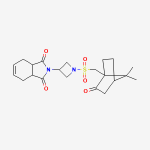 molecular formula C21H28N2O5S B2405469 2-(1-(((7,7-二甲基-2-氧代双环[2.2.1]庚烷-1-基)甲基)磺酰基)氮杂环丁-3-基)-3a,4,7,7a-四氢-1H-异吲哚-1,3(2H)-二酮 CAS No. 2034235-51-1