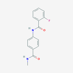 molecular formula C15H13FN2O2 B240547 2-fluoro-N-[4-(methylcarbamoyl)phenyl]benzamide 
