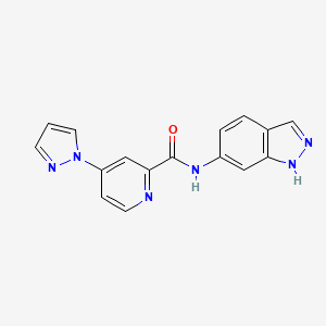 molecular formula C16H12N6O B2405500 N-(1H-indazol-6-yl)-4-(1H-pyrazol-1-yl)picolinamide CAS No. 1421491-68-0