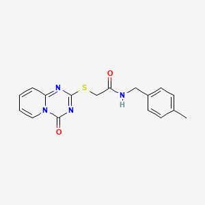 molecular formula C17H16N4O2S B2405502 N-[(4-methylphenyl)methyl]-2-(4-oxopyrido[1,2-a][1,3,5]triazin-2-yl)sulfanylacetamide CAS No. 896330-01-1