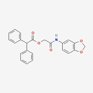molecular formula C23H19NO5 B2405508 2-(苯并[d][1,3]二氧杂环-5-氨基)-2-氧代乙基 2,2-二苯基乙酸盐 CAS No. 380188-67-0