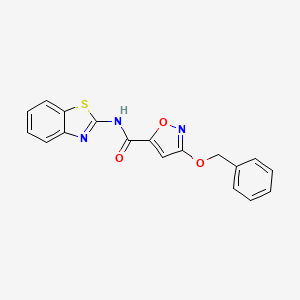molecular formula C18H13N3O3S B2405520 N-(benzo[d]thiazol-2-yl)-3-(benzyloxy)isoxazole-5-carboxamide CAS No. 1448133-14-9