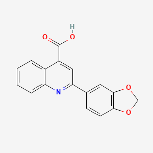 molecular formula C17H11NO4 B2405522 2-(1,3-苯并二氧杂环-5-基)喹啉-4-羧酸 CAS No. 174636-86-3