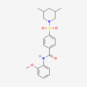 molecular formula C21H26N2O4S B2405526 4-((3,5-dimethylpiperidin-1-yl)sulfonyl)-N-(2-methoxyphenyl)benzamide CAS No. 392324-05-9