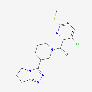 molecular formula C16H19ClN6OS B2405529 (5-cloro-2-metilsulfanilpirimidin-4-il)-[3-(6,7-dihidro-5H-pirrolo[2,1-c][1,2,4]triazol-3-il)piperidin-1-il]metanona CAS No. 1208433-54-8