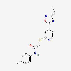 2-((4-(3-ethyl-1,2,4-oxadiazol-5-yl)pyridin-2-yl)thio)-N-(p-tolyl)acetamide