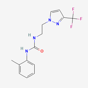 molecular formula C14H15F3N4O B2405541 1-(o-tolyl)-3-(2-(3-(trifluoromethyl)-1H-pyrazol-1-yl)ethyl)urea CAS No. 1448060-77-2