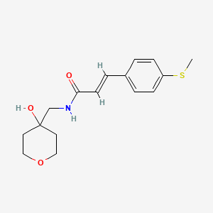 molecular formula C16H21NO3S B2405542 (E)-N-((4-羟基四氢-2H-吡喃-4-基)甲基)-3-(4-(甲硫基)苯基)丙烯酰胺 CAS No. 1799254-95-7