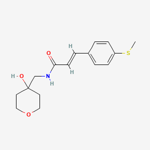 molecular formula C16H21NO3S B2405542 (E)-N-((4-Hydroxytetrahydro-2H-pyran-4-yl)methyl)-3-(4-(methylthio)phenyl)acrylamid CAS No. 1799254-95-7