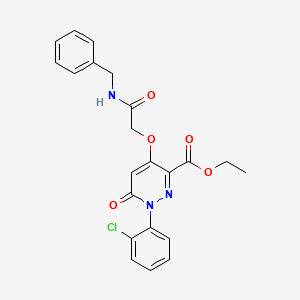 molecular formula C22H20ClN3O5 B2405544 4-(2-(苯甲氨基)-2-氧代乙氧基)-1-(2-氯苯基)-6-氧代-1,6-二氢哒嗪-3-羧酸乙酯 CAS No. 899992-97-3