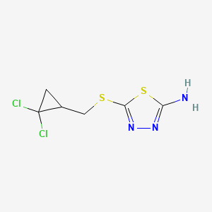 molecular formula C6H7Cl2N3S2 B2405545 5-{[(2,2-二氯环丙基)甲基]硫代}-1,3,4-噻二唑-2-胺 CAS No. 338407-70-8