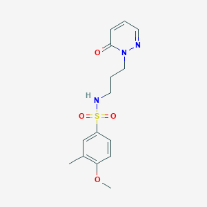 molecular formula C15H19N3O4S B2405549 4-methoxy-3-methyl-N-(3-(6-oxopyridazin-1(6H)-yl)propyl)benzenesulfonamide CAS No. 1105199-79-8