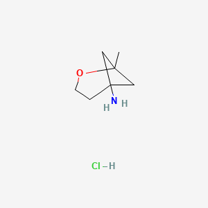 molecular formula C7H14ClNO B2405556 1-Methyl-2-oxabicyclo[3.1.1]heptan-5-amine;hydrochloride CAS No. 2361745-69-7