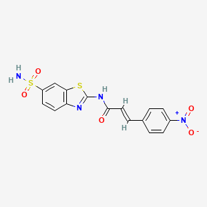 (E)-3-(4-nitrophenyl)-N-(6-sulfamoylbenzo[d]thiazol-2-yl)acrylamide