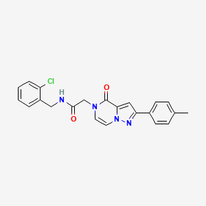 molecular formula C22H19ClN4O2 B2405559 N-(2-chlorobenzyl)-2-(4-oxo-2-(p-tolyl)pyrazolo[1,5-a]pyrazin-5(4H)-yl)acetamide CAS No. 941921-19-3