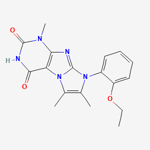 molecular formula C18H19N5O3 B2405563 8-(2-etoxifenil)-1,6,7-trimetil-1H-imidazo[2,1-f]purina-2,4(3H,8H)-diona CAS No. 878732-95-7