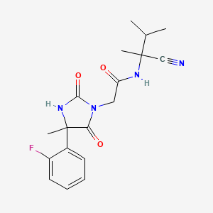molecular formula C18H21FN4O3 B2405566 N-(1-cyano-1,2-dimethylpropyl)-2-[4-(2-fluorophenyl)-4-methyl-2,5-dioxoimidazolidin-1-yl]acetamide CAS No. 1241465-75-7