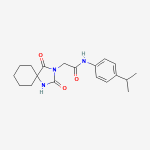 molecular formula C19H25N3O3 B2405569 2-(2,4-dioxo-1,3-diazaspiro[4.5]dec-3-yl)-N-(4-isopropylphenyl)acetamide CAS No. 745023-73-8