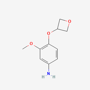 molecular formula C10H13NO3 B2405575 3-Methoxy-4-(oxetan-3-yloxy)aniline CAS No. 1349717-19-6